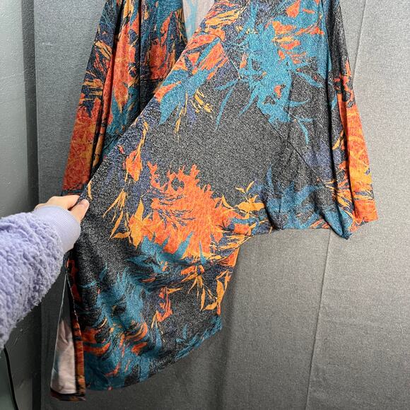 Attitudes by Renee Global Illusions Casknit Cocoon Cardigan Jungle Orchid Size1X - Picture 11 of 14